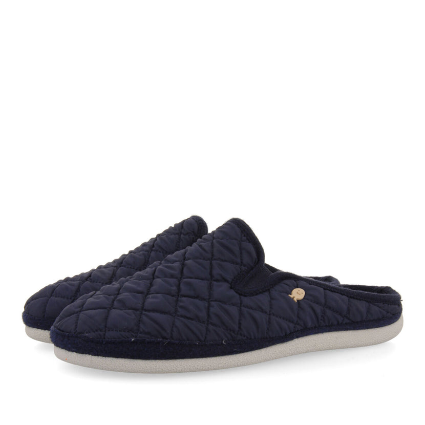 PANTUFAS DE ESTAR EM CASA ACOLCHOADAS DE COR AZUL-MARINHO HEDENSTED