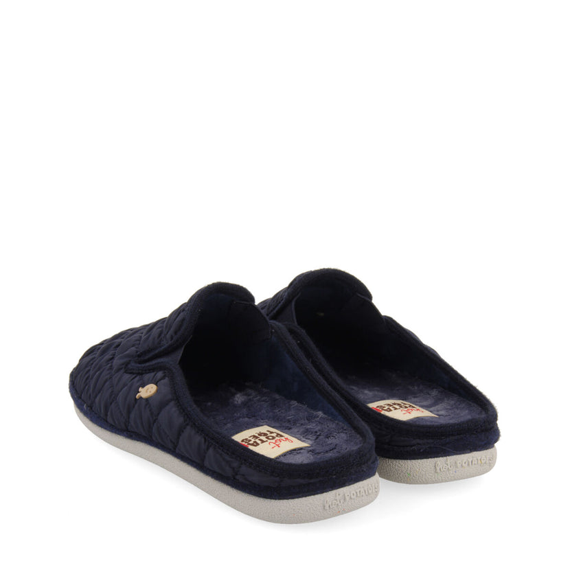 PANTUFAS DE ESTAR EM CASA ACOLCHOADAS DE COR AZUL-MARINHO HEDENSTED