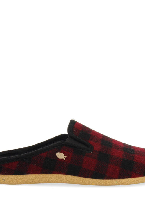 PEGGAU PLAID HOUSE SLIPPERS
