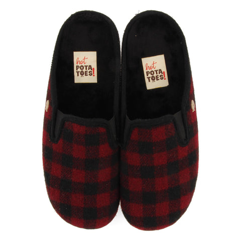 PEGGAU PLAID HOUSE SLIPPERS