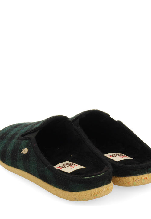 PEGGAU PLAID HOUSE SLIPPERS