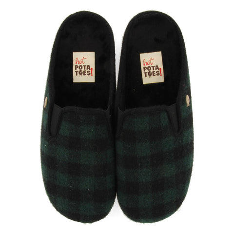 PEGGAU PLAID HOUSE SLIPPERS