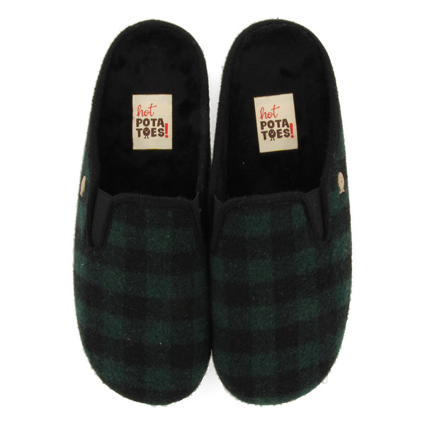 PANTUFAS DE ESTAR EM CASA AOS QUADRADOS VERDES PEGGAU