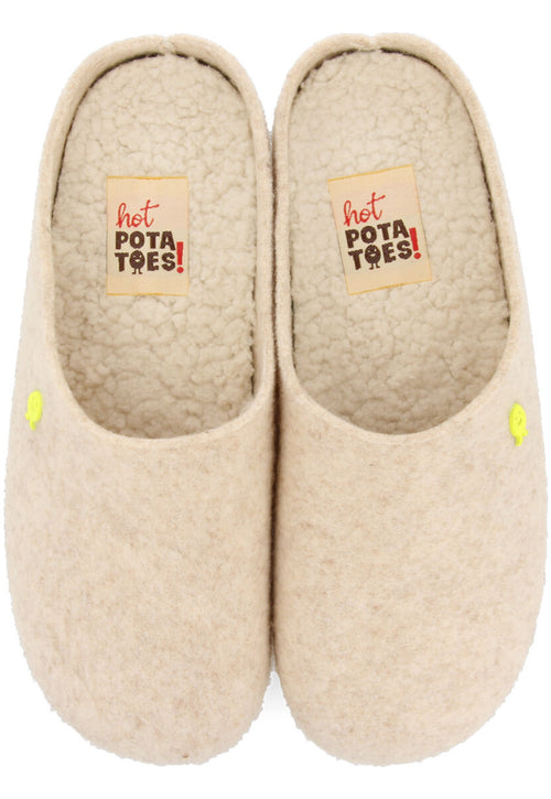 Zapatillas de estar por casa tipo zueco color beige portsoy