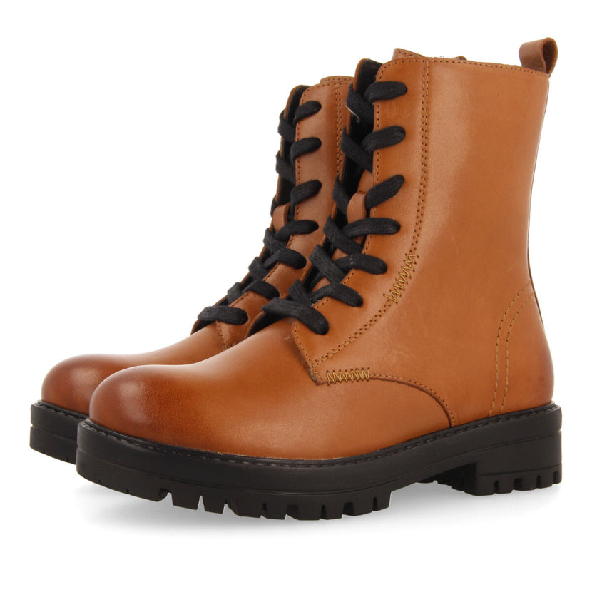 Bottines cuir en peau à lacets pour fille et garçon oacoma 