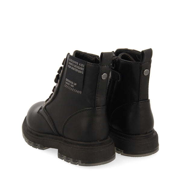 Botines negros con cordones para niña y niño hamill