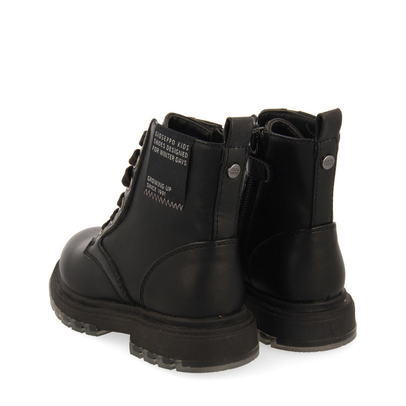 Botines negros con cordones para niña y niño hamill