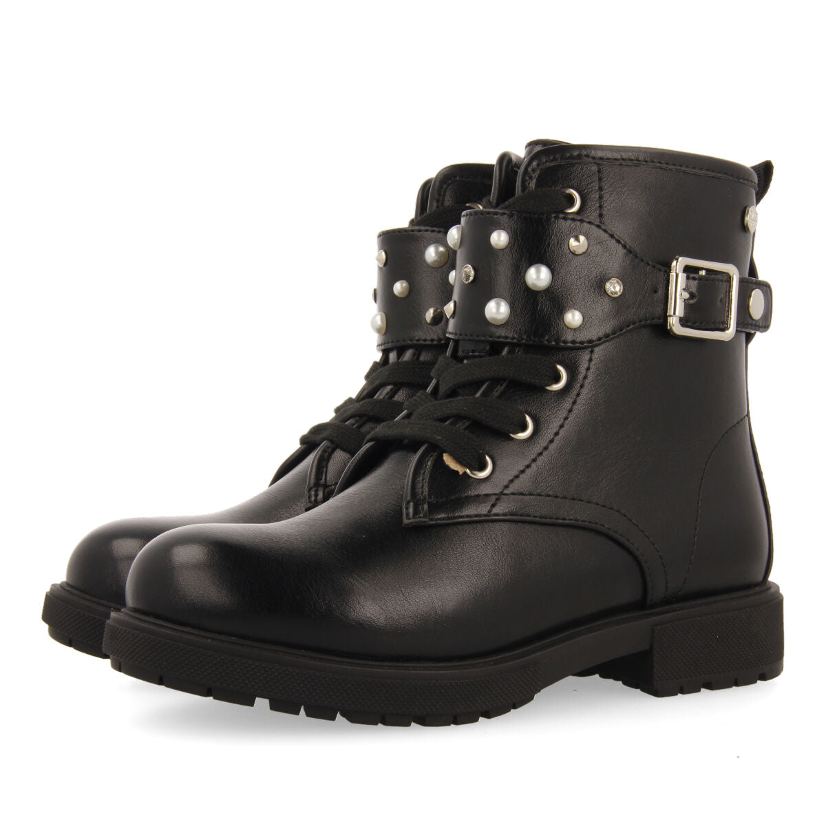 Stivaletti neri stringati e decorazioni da bambina e bambino erskine 