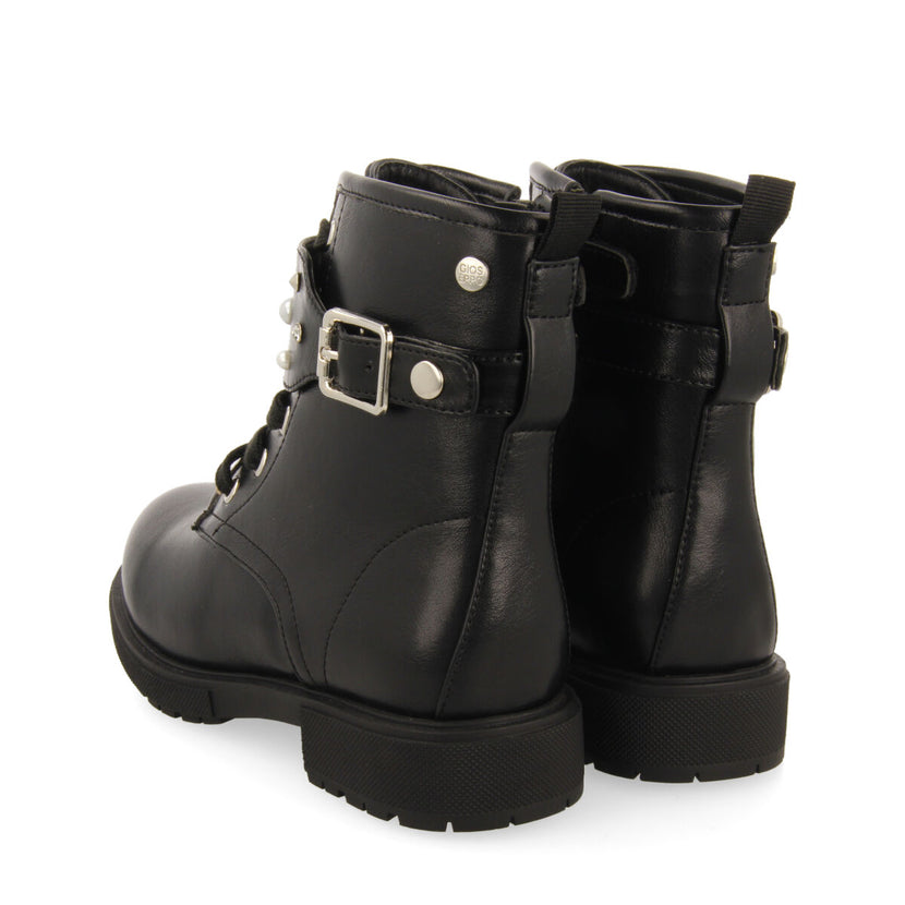 Botines negros con cordones y adornos para niña y niño erskine