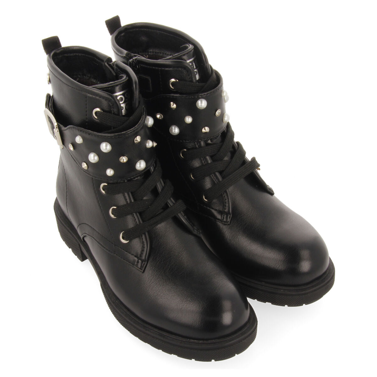 Stivaletti neri stringati e decorazioni da bambina e bambino erskine 