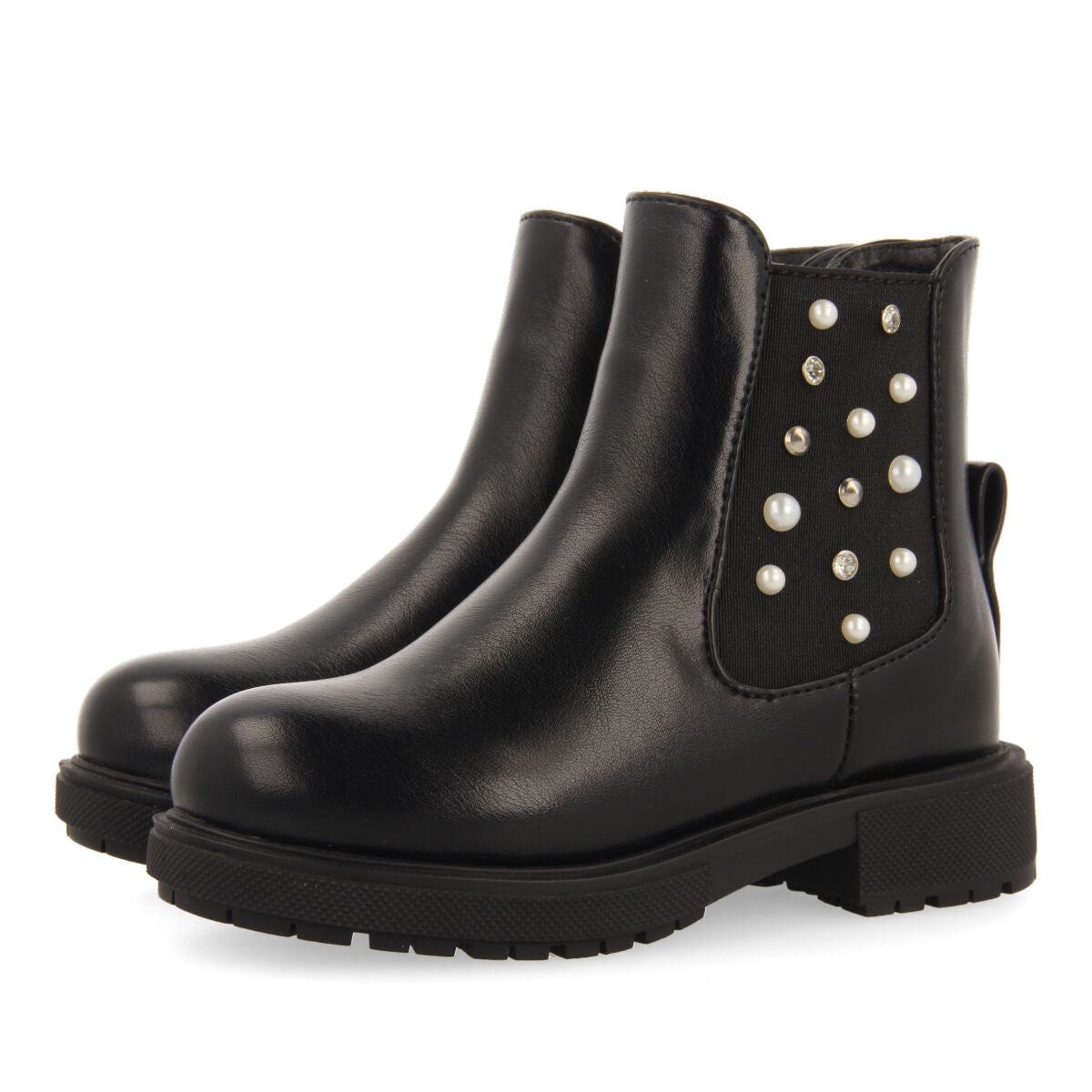 Dirleton children's black chelsea boots with decorations