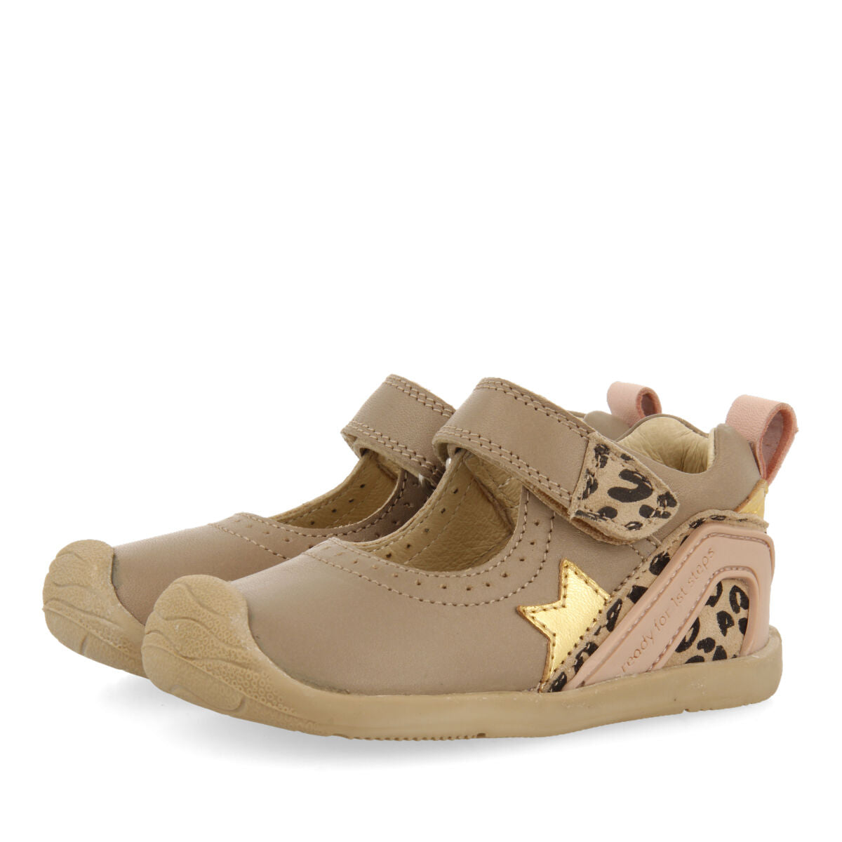 Chaussures de type ballerines en peau multicolore pour bébé de la ligne my first gioseppo fiesnes 