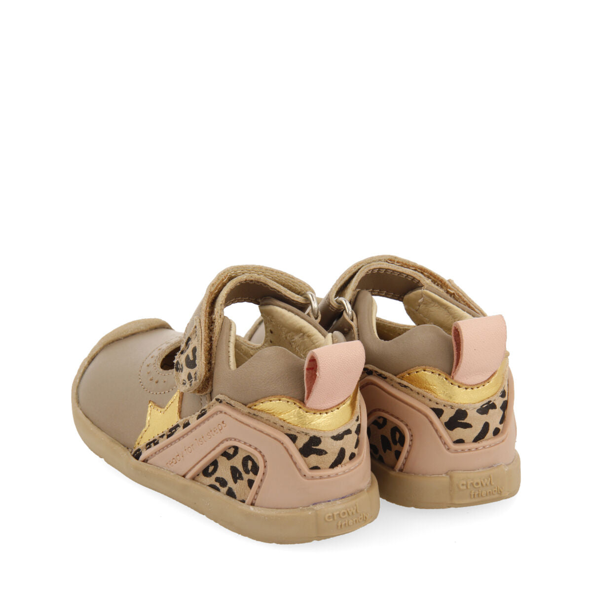 Chaussures de type ballerines en peau multicolore pour bébé de la ligne my first gioseppo fiesnes 