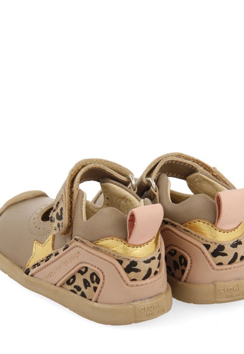 SAPATO TIPO SABRINA DE PELE MULTICOLORIDA PARA BEBÉ DA LINHA MY FIRST GIOSEPPO FIESNES