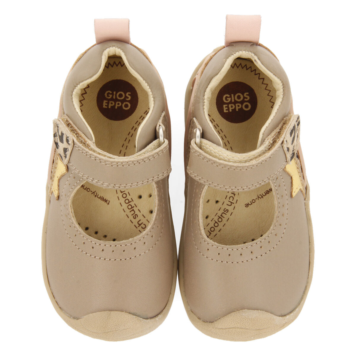 Chaussures de type ballerines en peau multicolore pour bébé de la ligne my first gioseppo fiesnes 