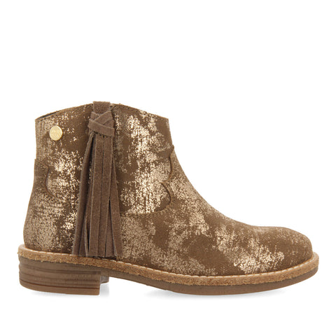 BOTINES TIPO COWBOY DE PIEL EN DORADO PARA NIÑA Y NIÑO DALGETY