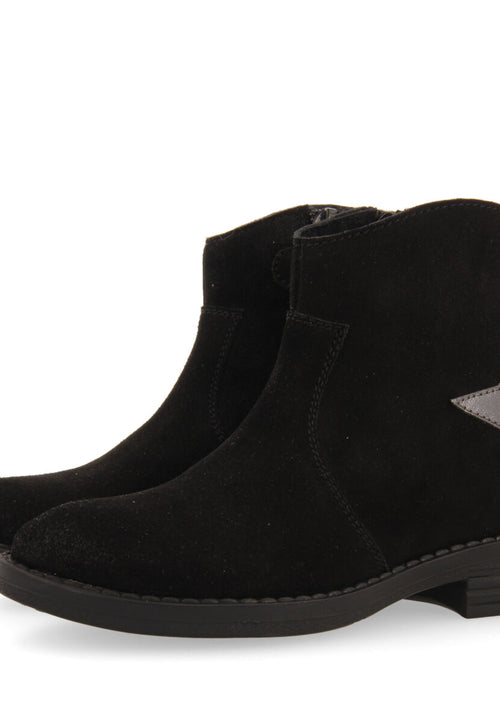 Nastola children's black split-suede cowboy boots with decorative star