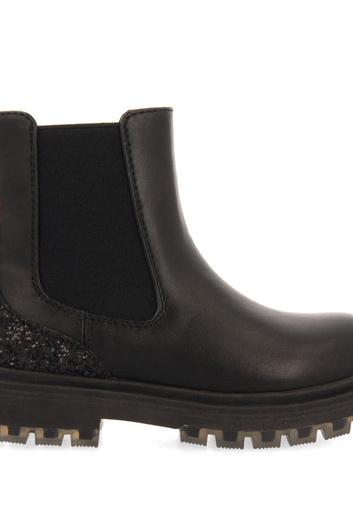 Pians children's glittery black chelsea boots