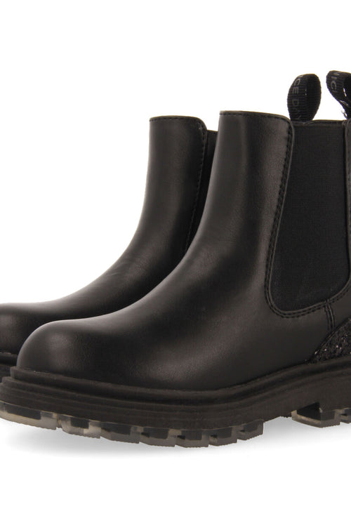Pians children's glittery black chelsea boots