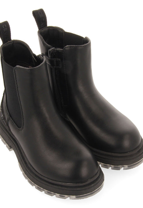 Pians children's glittery black chelsea boots