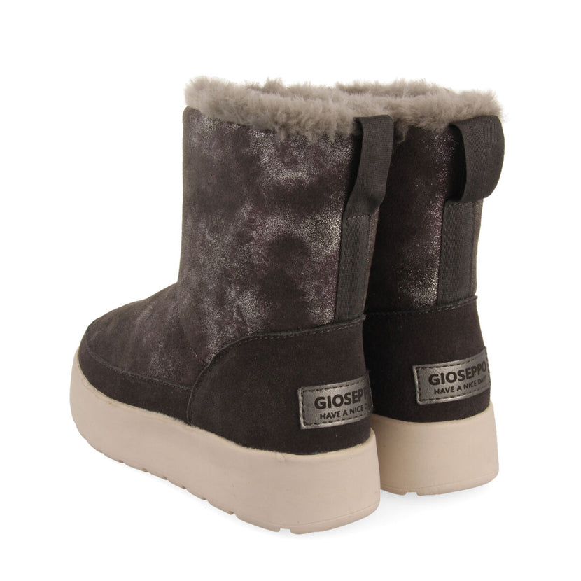 Banff women's metallic grey split-suede shearling boots