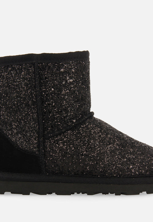 Tranoy children's glittery black shearling boots
