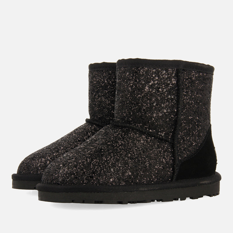 BOTINS TIPO AUSTRALIANOS PRETOS COM GLITETR PARA MENINA E MENINO TRANOY