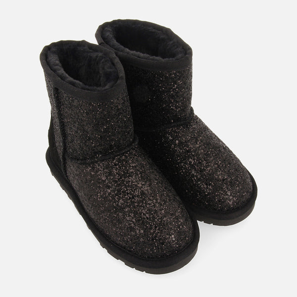 BOTINS TIPO AUSTRALIANOS PRETOS COM GLITETR PARA MENINA E MENINO TRANOY