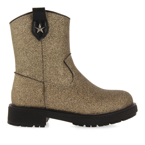 ADMONT CHILDREN'S GLITTERY GOLD ANKLE BOOTS