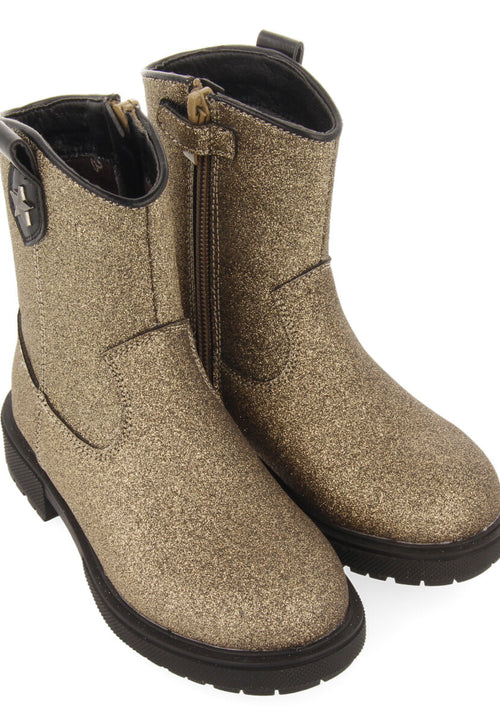 Admont children's glittery gold ankle boots