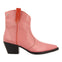 Bottines de style santiags en peau couleur rose pour femme sylte