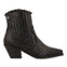 Botín estilo cowboy en piel trenzada color negro para mujer kokkola