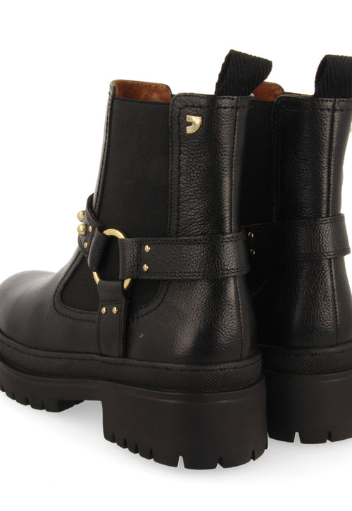 Liff women's black leather chelsea boots with studs