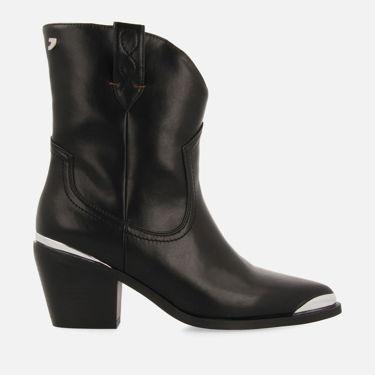 Roslyn women's black cowboy boots with metal on the toes and heels