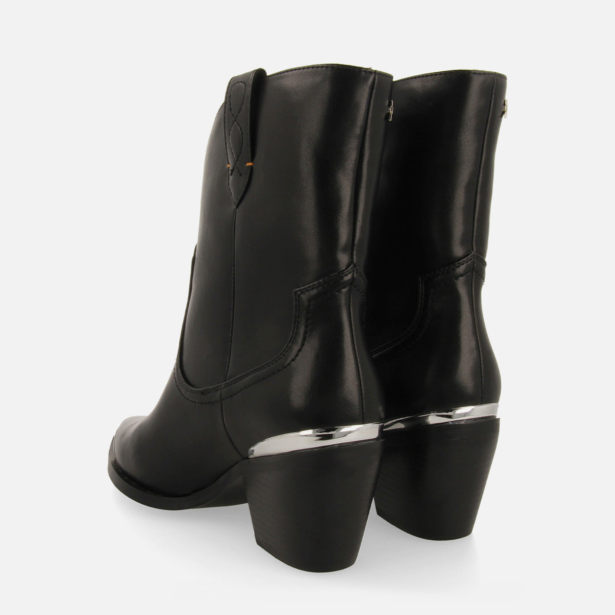 Roslyn women's black cowboy boots with metal on the toes and heels