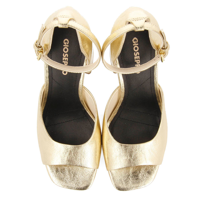 Sandalias color platino con tacón ancho y plataforma para mujer blunt 
