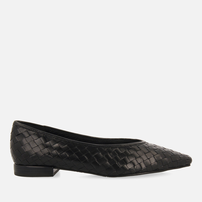 Bailarinas color negro de piel trenzada para mujer bognes 