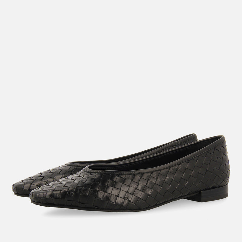Bailarinas color negro de piel trenzada para mujer bognes 