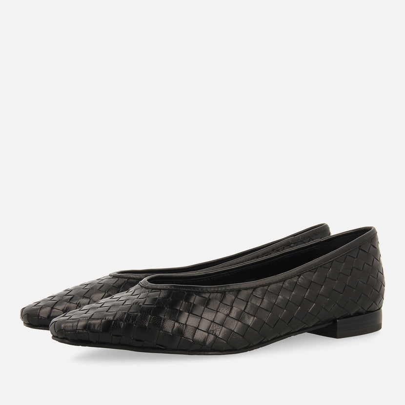 Bailarinas color negro de piel trenzada para mujer bognes 