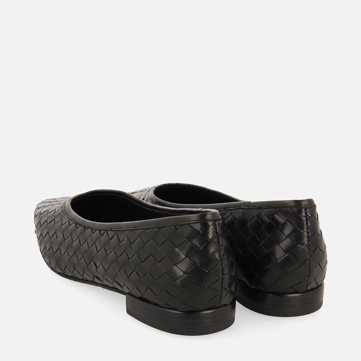 Bognes women's black braided leather ballet flats