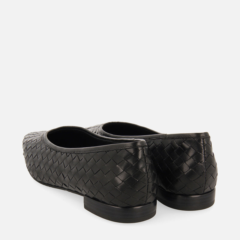 Bailarinas color negro de piel trenzada para mujer bognes 
