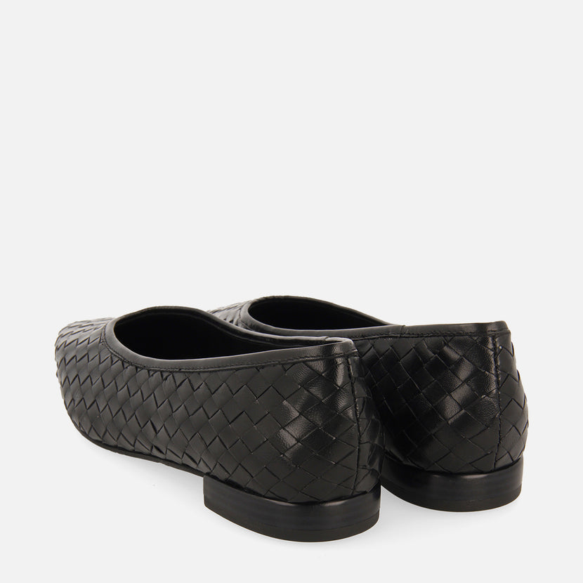 Bailarinas color negro de piel trenzada para mujer bognes 