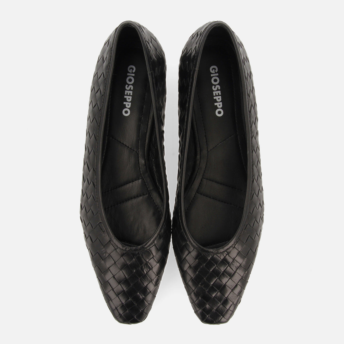 Bognes women's black braided leather ballet flats