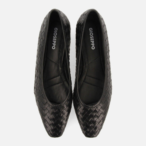 Bailarinas color negro de piel trenzada para mujer bognes 