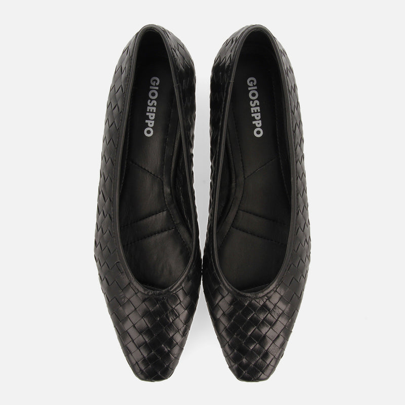 Bailarinas color negro de piel trenzada para mujer bognes 