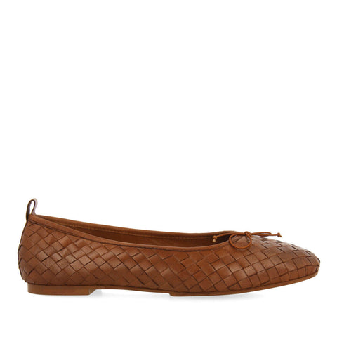 BAILARINAS COLOR CUERO DE PIEL TRENZADA PARA MUJER THISTED