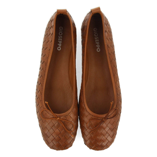 Bailarinas color cuero de piel trenzada para mujer thisted
