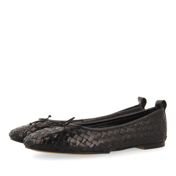 Bailarinas color negro de piel trenzada para mujer thisted
