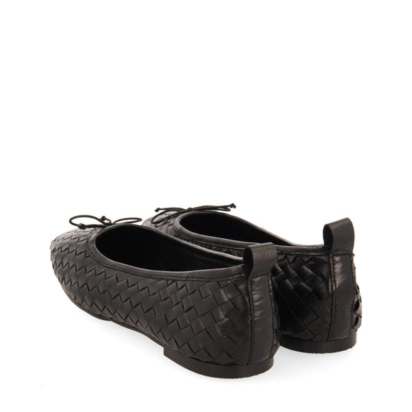 Bailarinas color negro de piel trenzada para mujer thisted