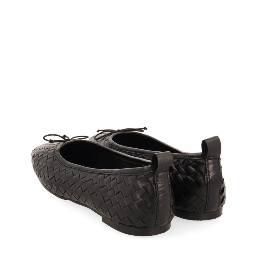 Bailarinas color negro de piel trenzada para mujer thisted